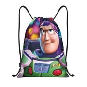 Buzz Lightyear Toy Story Drawstring Backpack Sports Gym Sackpack Water Resistant String Bag for Women Men